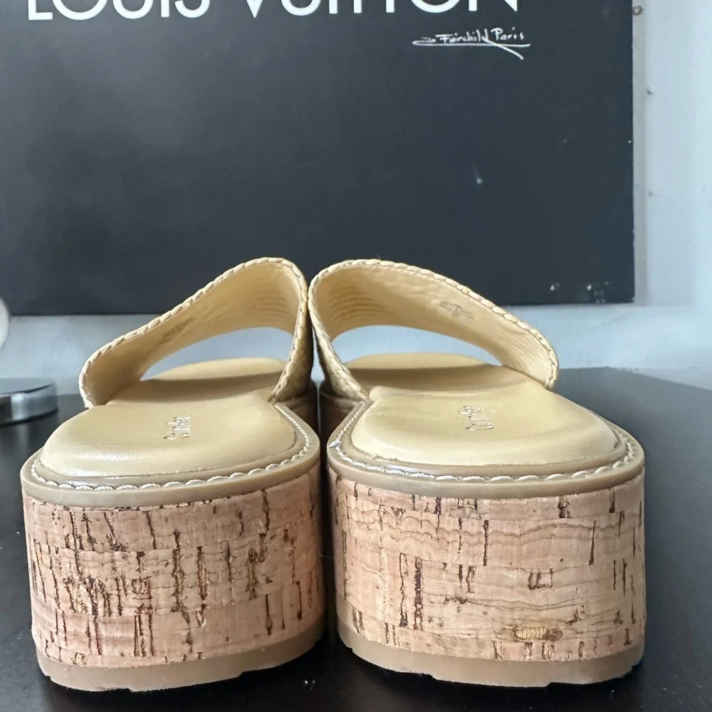 🆕Calvin Klein ARZELIA Natural Woven Cork Platform Sandals
